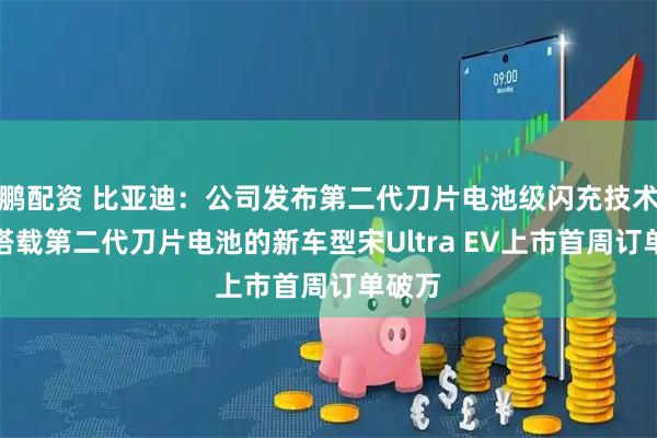 鹏配资 比亚迪：公司发布第二代刀片电池级闪充技术后，搭载第二代刀片电池的新车型宋Ultra EV上市首周订单破万